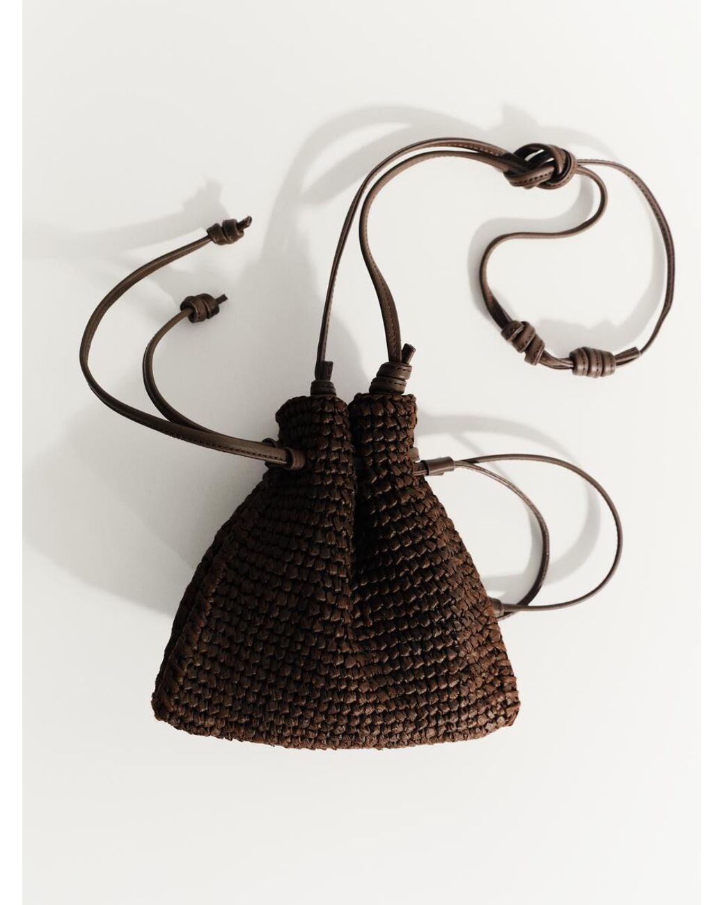 ARKET Brown Gewebte Pouch Aus Stroh