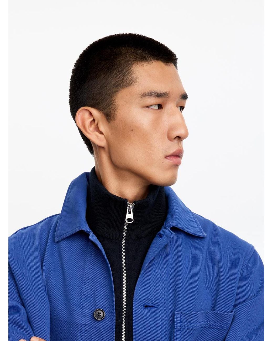 ARKET Blue Wool Zip Cardigan for men