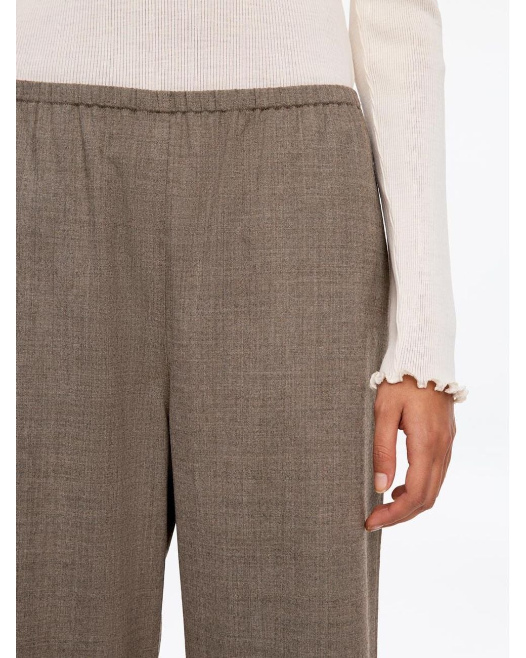 ARKET White Wool-Blend Flannel Trousers