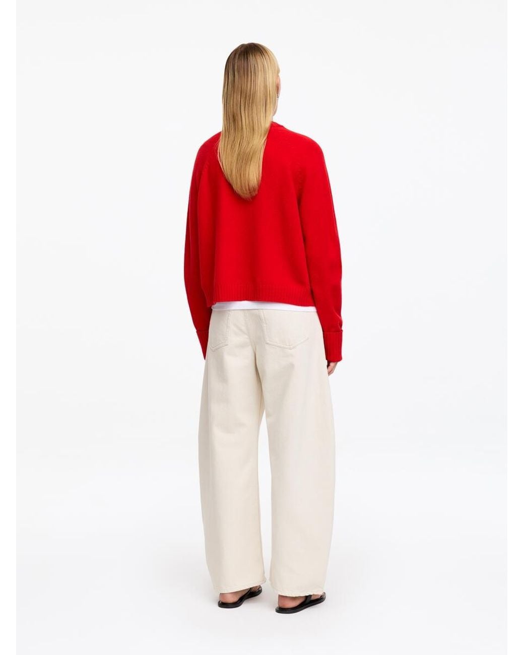 ARKET Red Folded Sleeve Wool Jumper