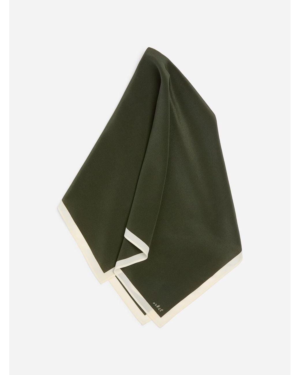 ARKET Green Printed Silk Scarf