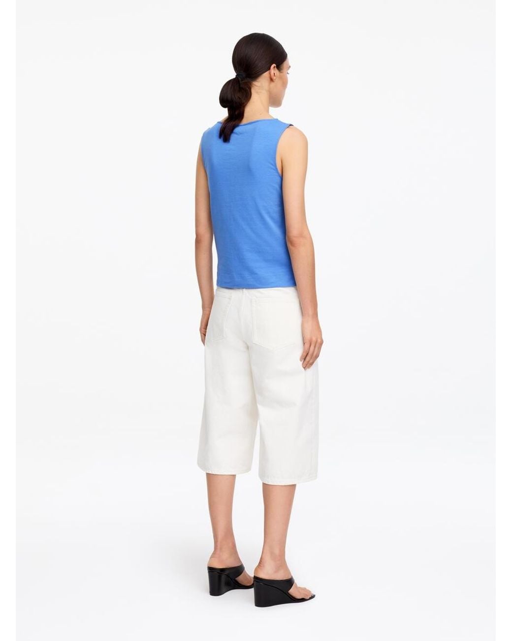 ARKET Blue Boat Neck Tank Top