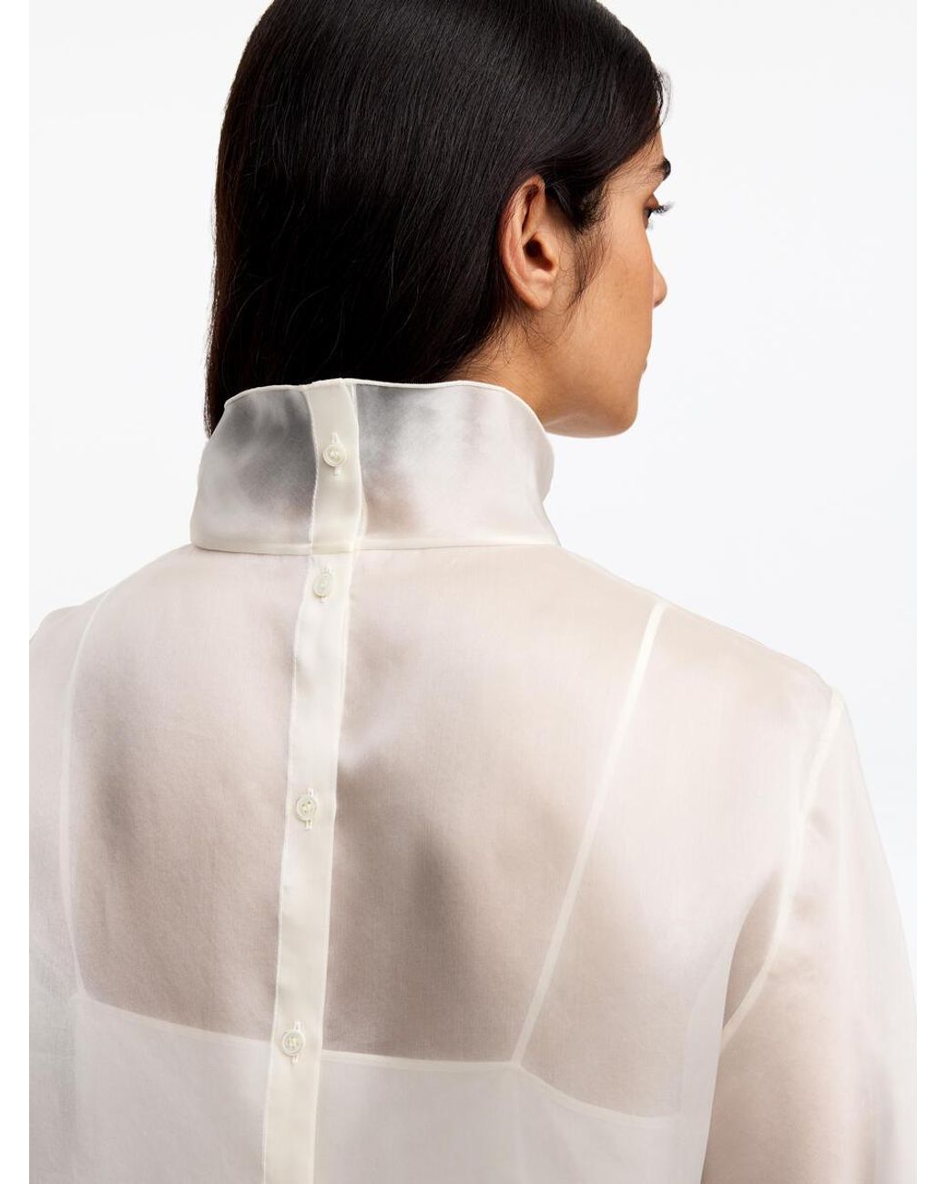 ARKET White Silk Organza Blouse