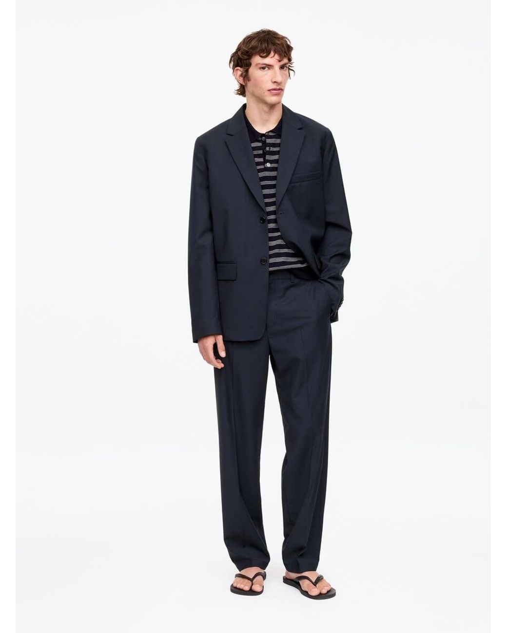 ARKET Blue Relaxed Lightweight Wool Trousers for men
