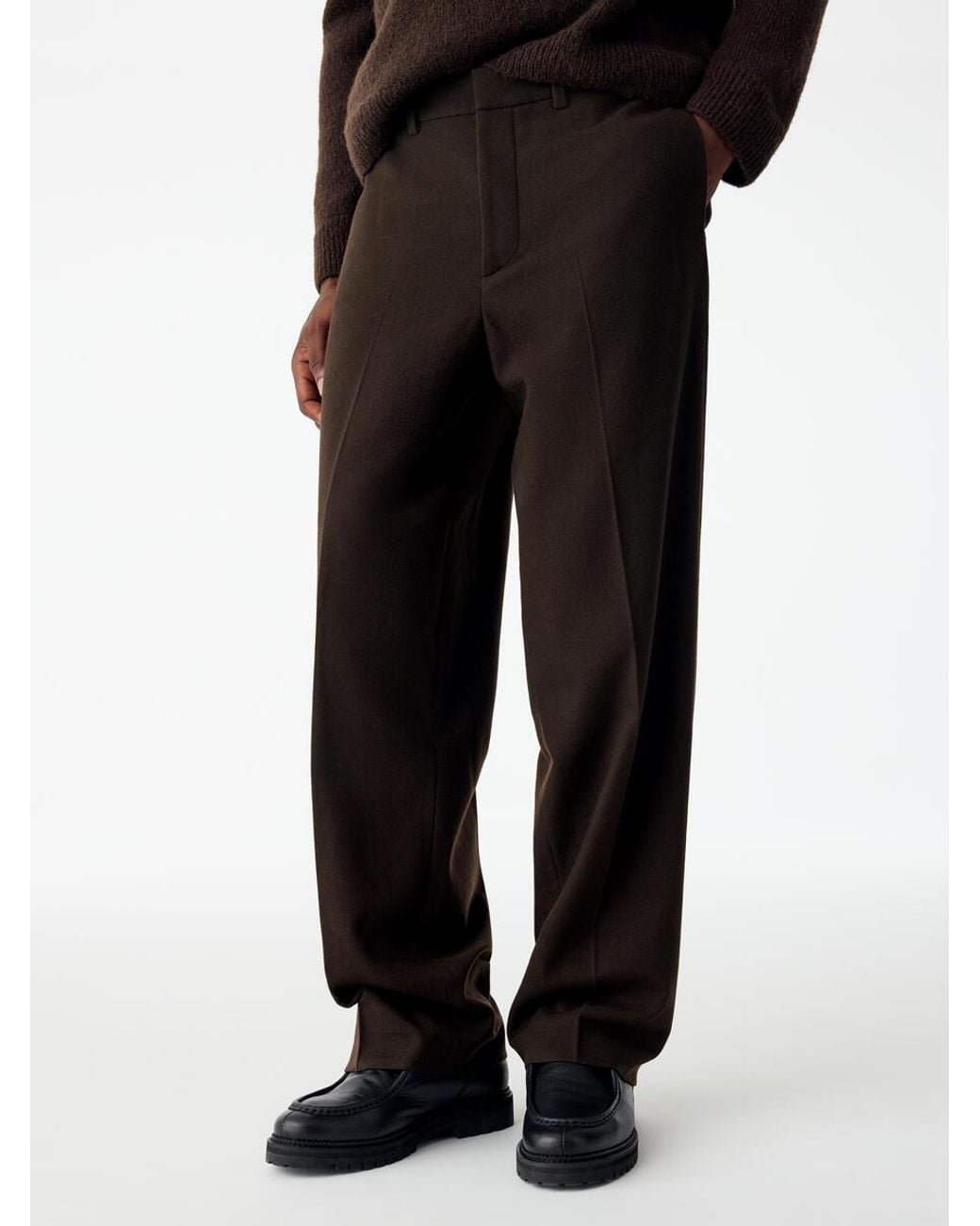 ARKET Brown Wide Flannel Trousers for men