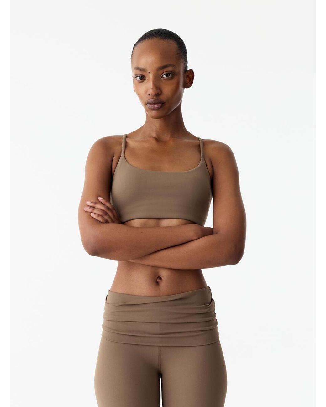 ARKET Brown Soft Stretch Sports Bra