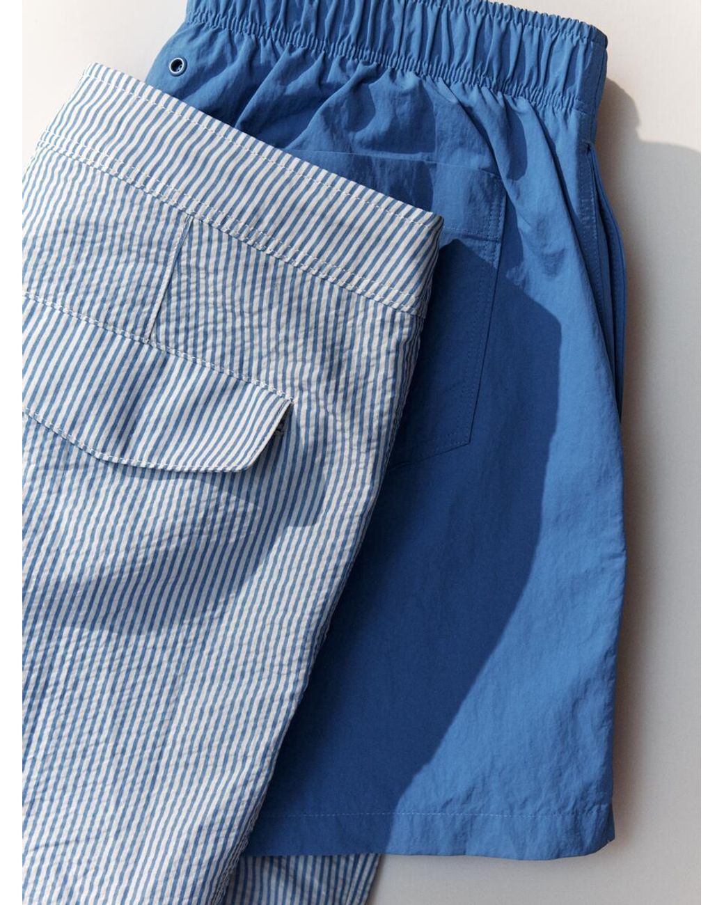ARKET Blue Seersucker Swim Shorts for men