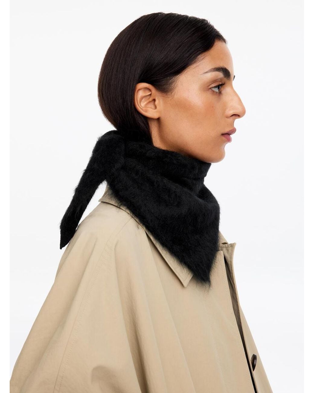 ARKET Black Cashmere Triangle Scarf