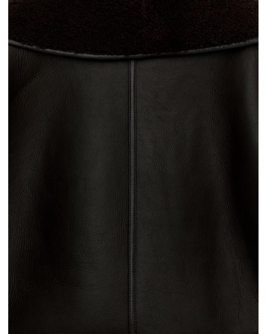 ARKET Black Shearling-Lined Leather Jacket