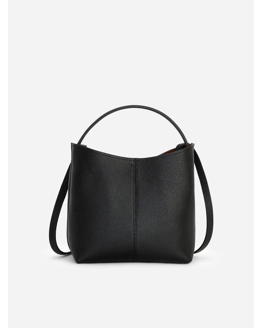 ARKET Black Small Leather Bucket Bag