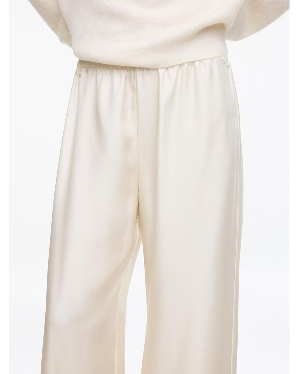 ARKET White Silk Twill Trousers