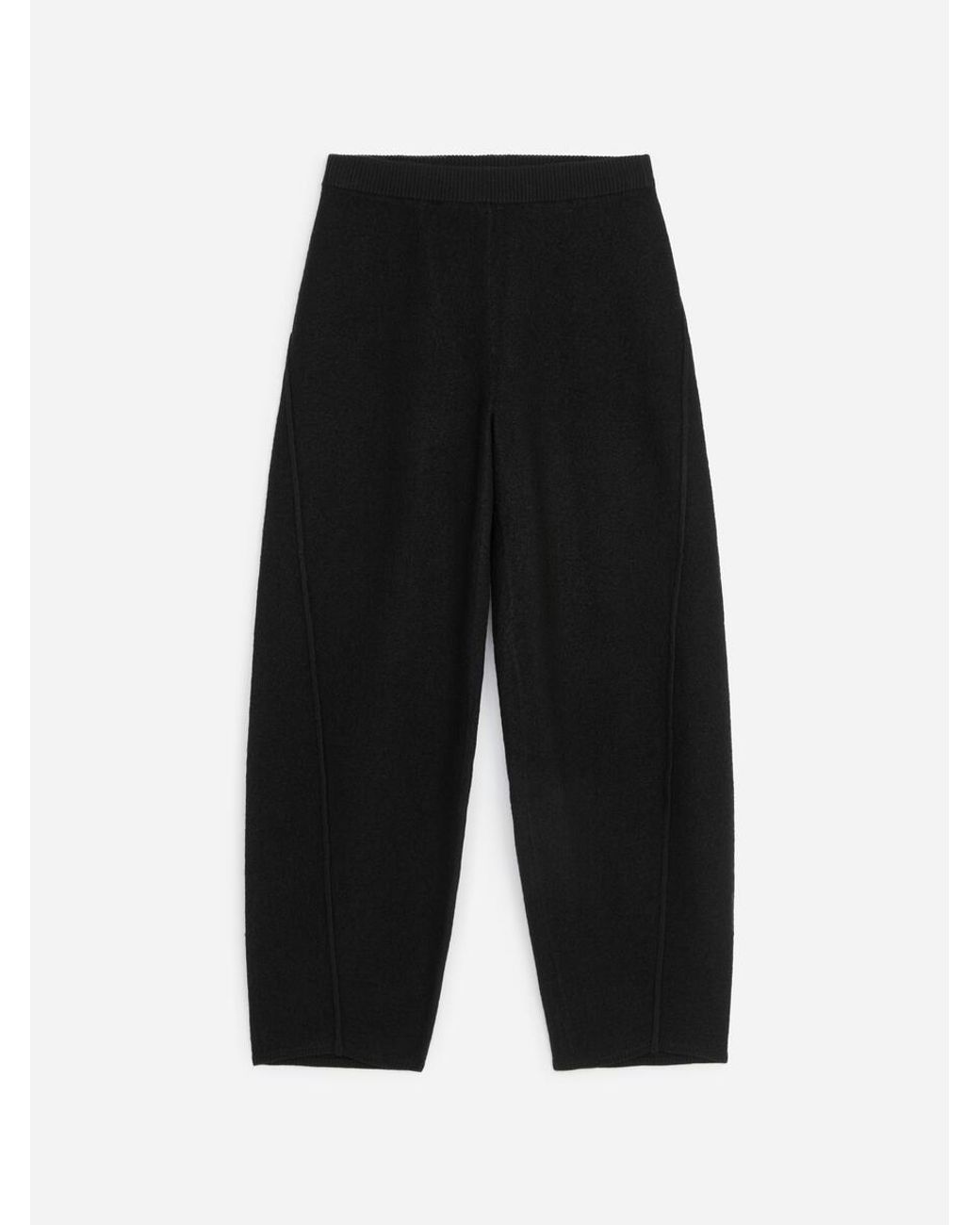 ARKET Black Boiled Wool Trousers