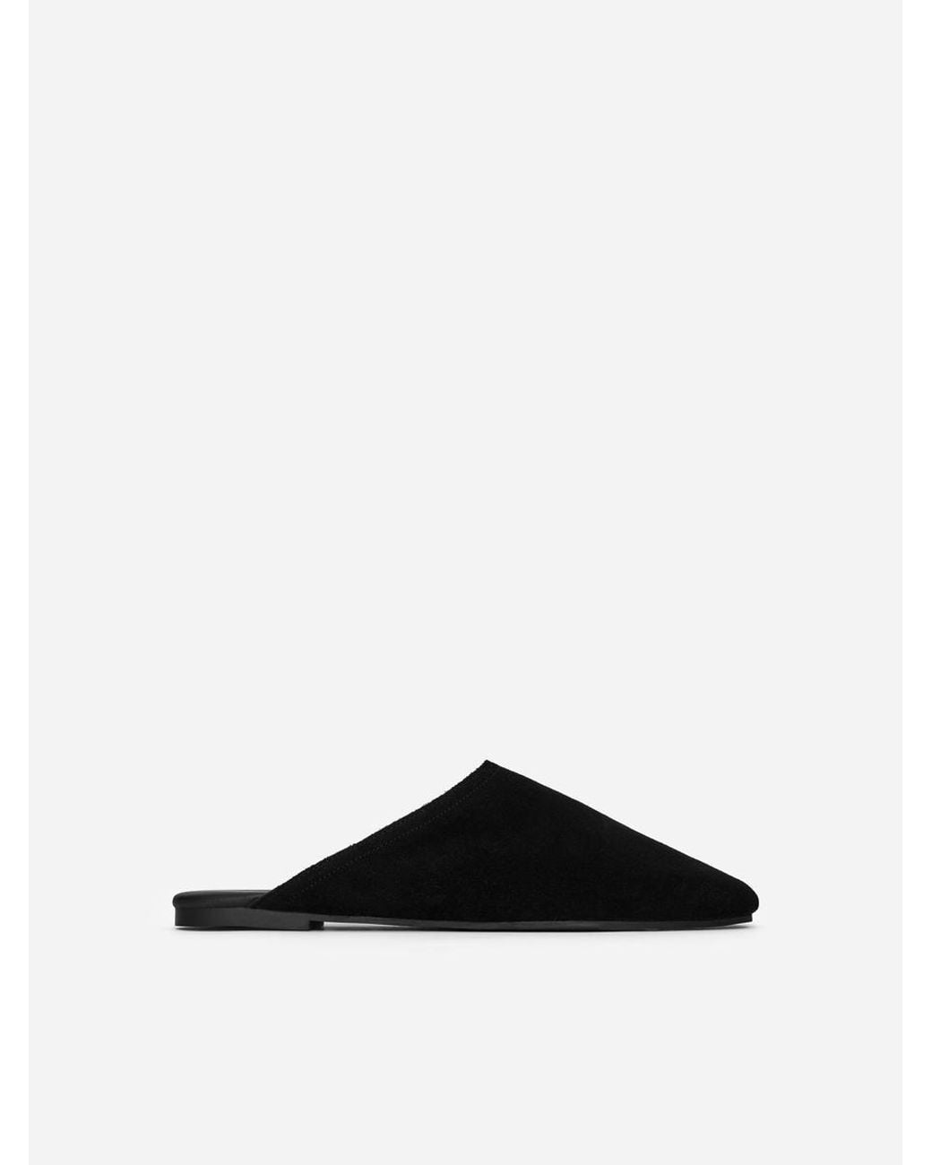 ARKET Black Suede Travel Slippers