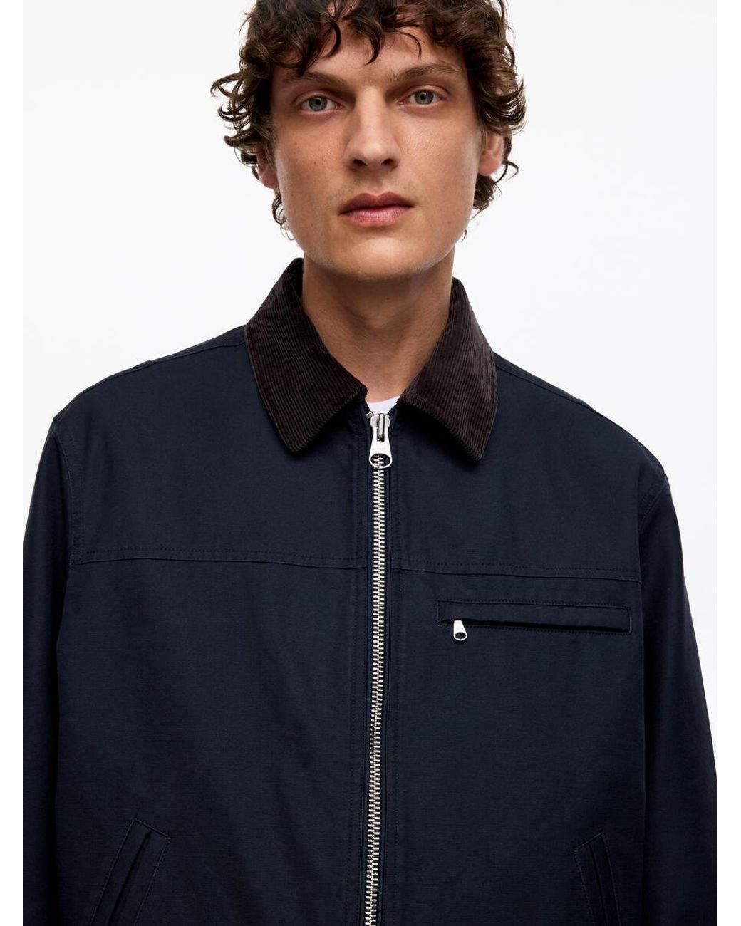 ARKET Blue Cotton Canvas Jacket for men