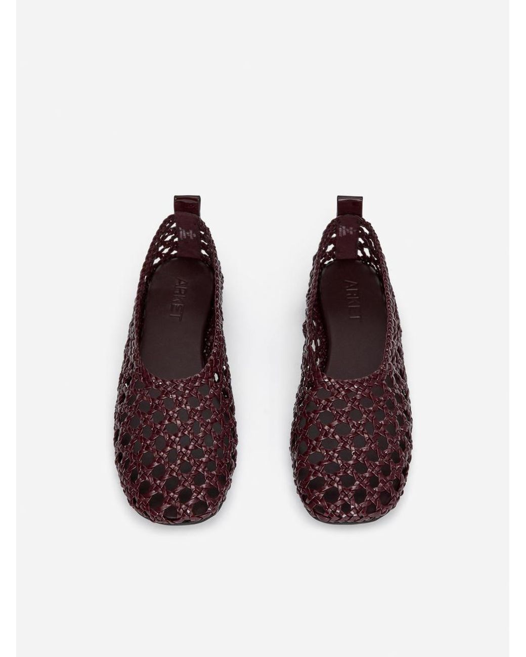 ARKET Brown Woven Leather Flats