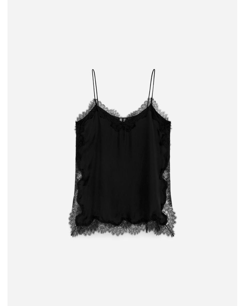 ARKET Black Lace-Detail Strap Top