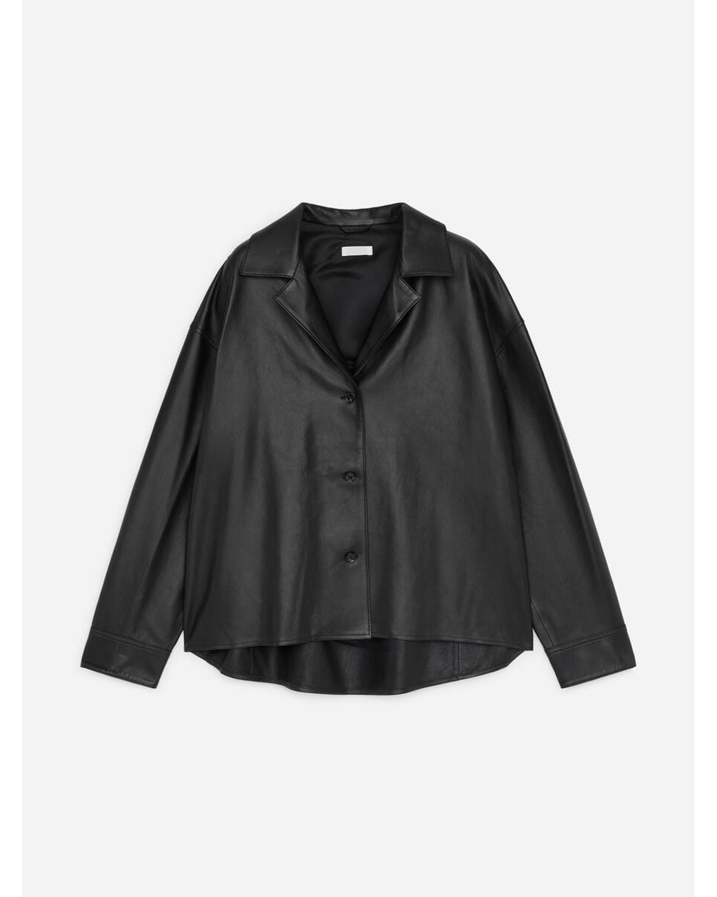 ARKET Black Leather Shirt