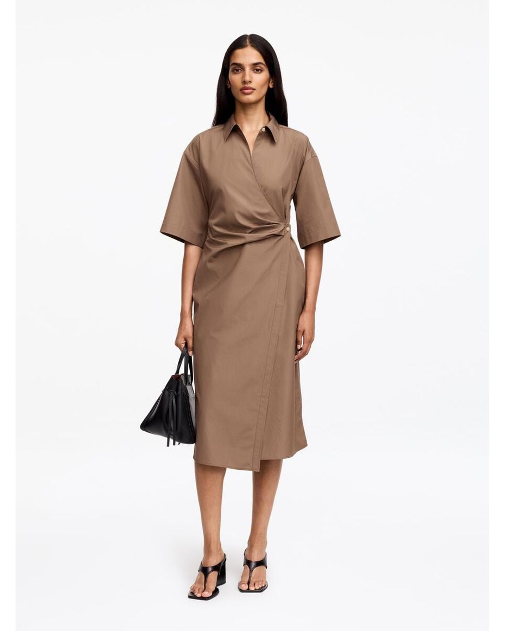 ARKET Natural Cotton Wrap Dress