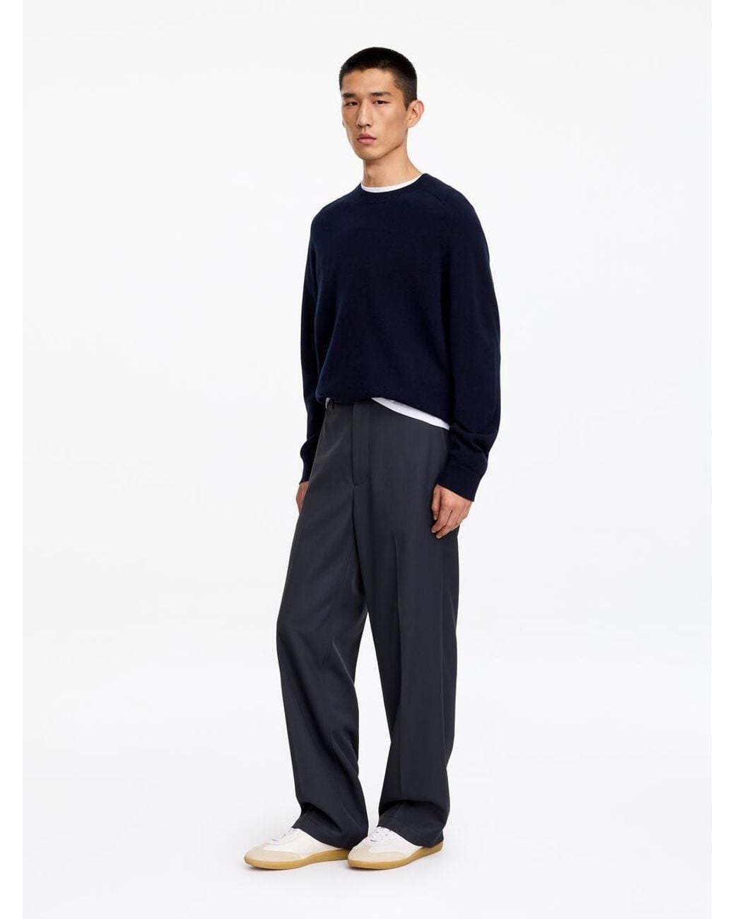 ARKET Blue Fine-Knit Wool Jumper for men