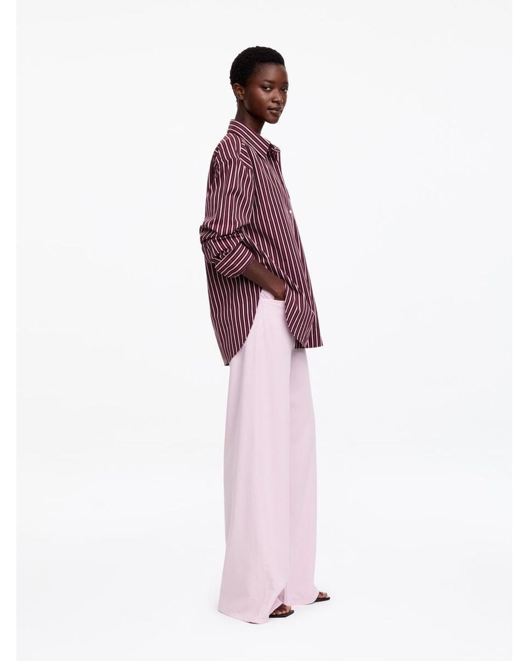 ARKET Purple Relaxed-Fit Poplin Shirt