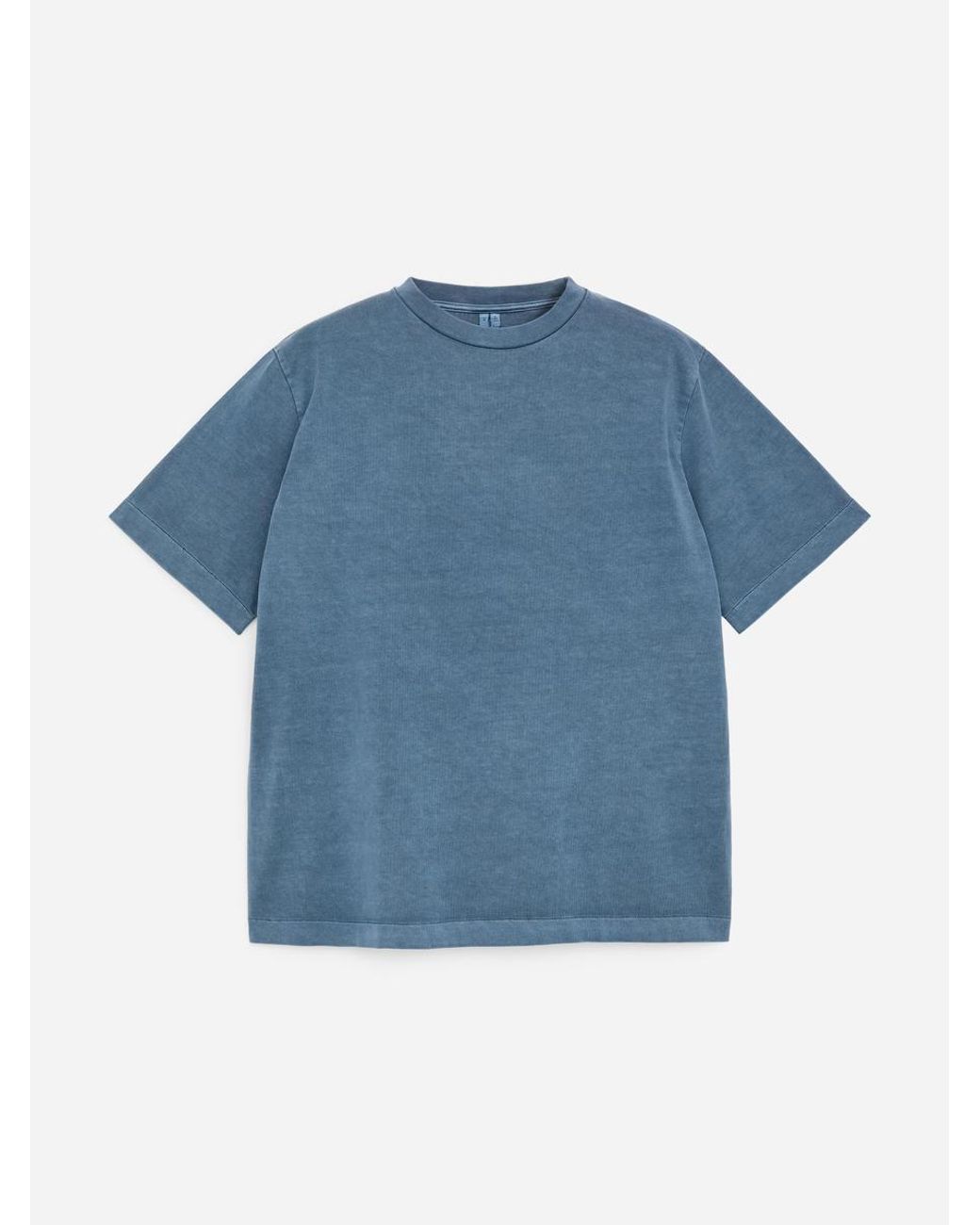 ARKET Blue Garment-Dyed Interlock T-Shirt for men
