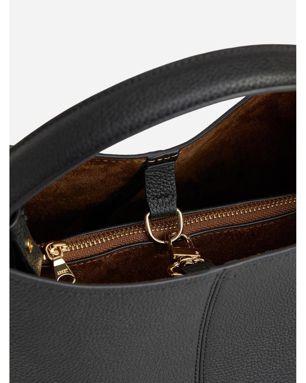 ARKET Black Small Leather Bucket Bag