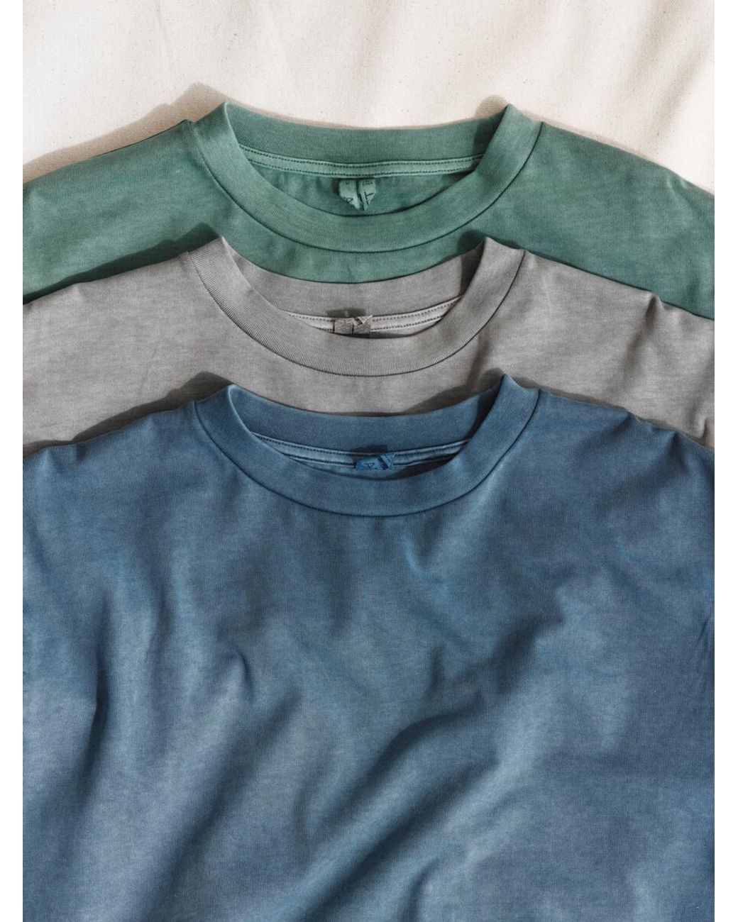 ARKET Blue Garment-Dyed Interlock T-Shirt for men