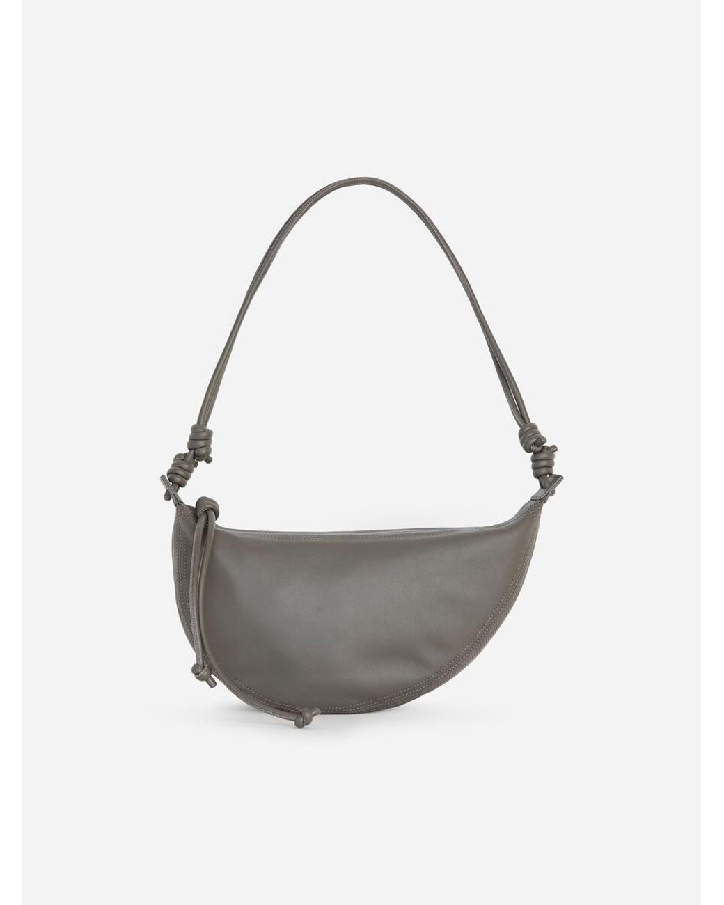 ARKET Gray Crescent Leather Bag