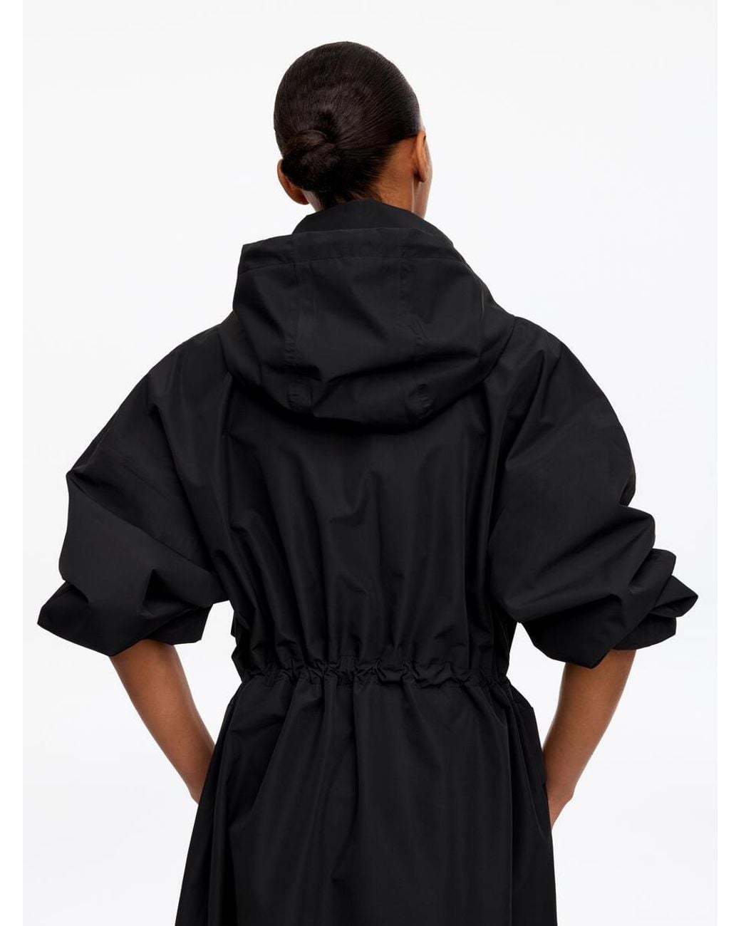 ARKET Black Hooded Rain Parka