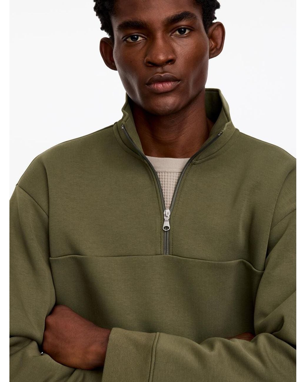 ARKET Green Active Sport Half-Zip for men
