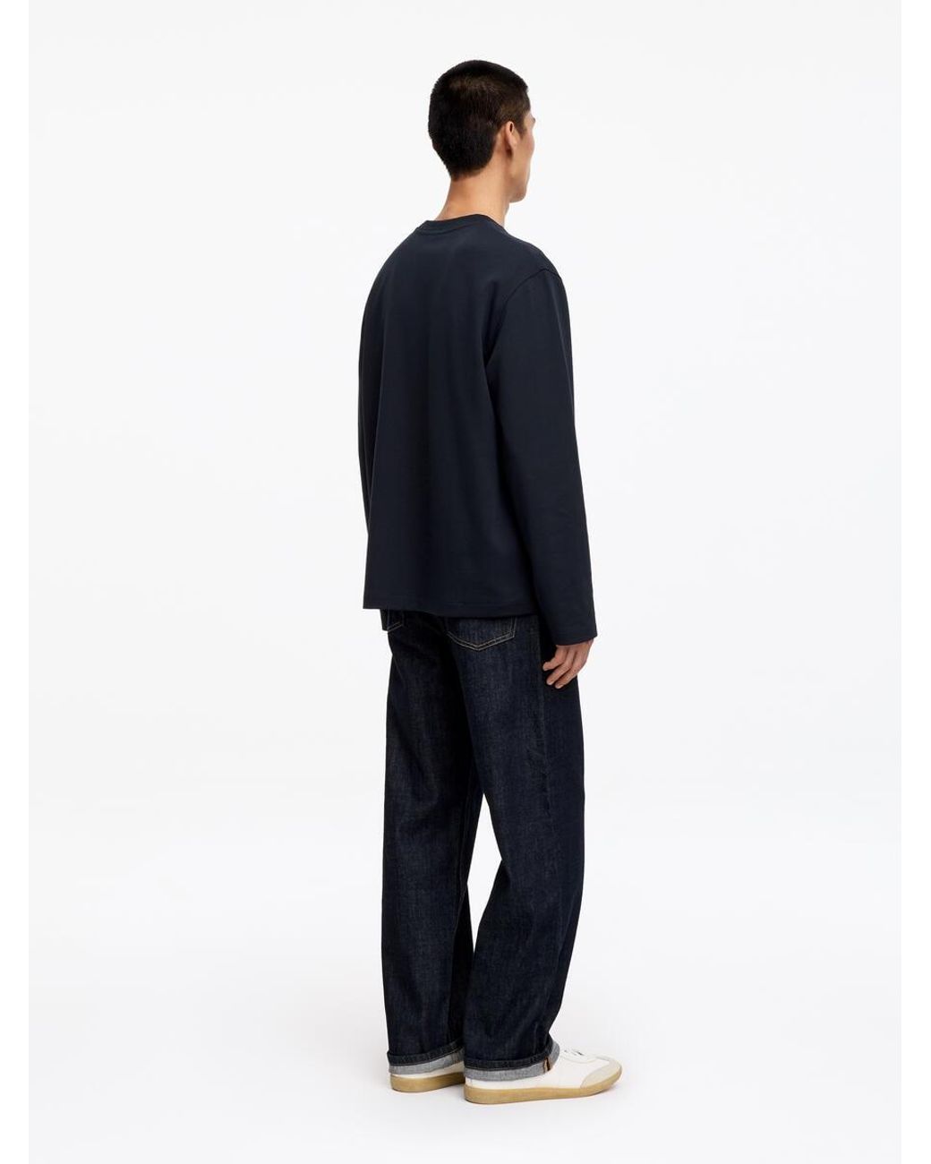 ARKET Blue Interlock Long-Sleeve T-Shirt for men
