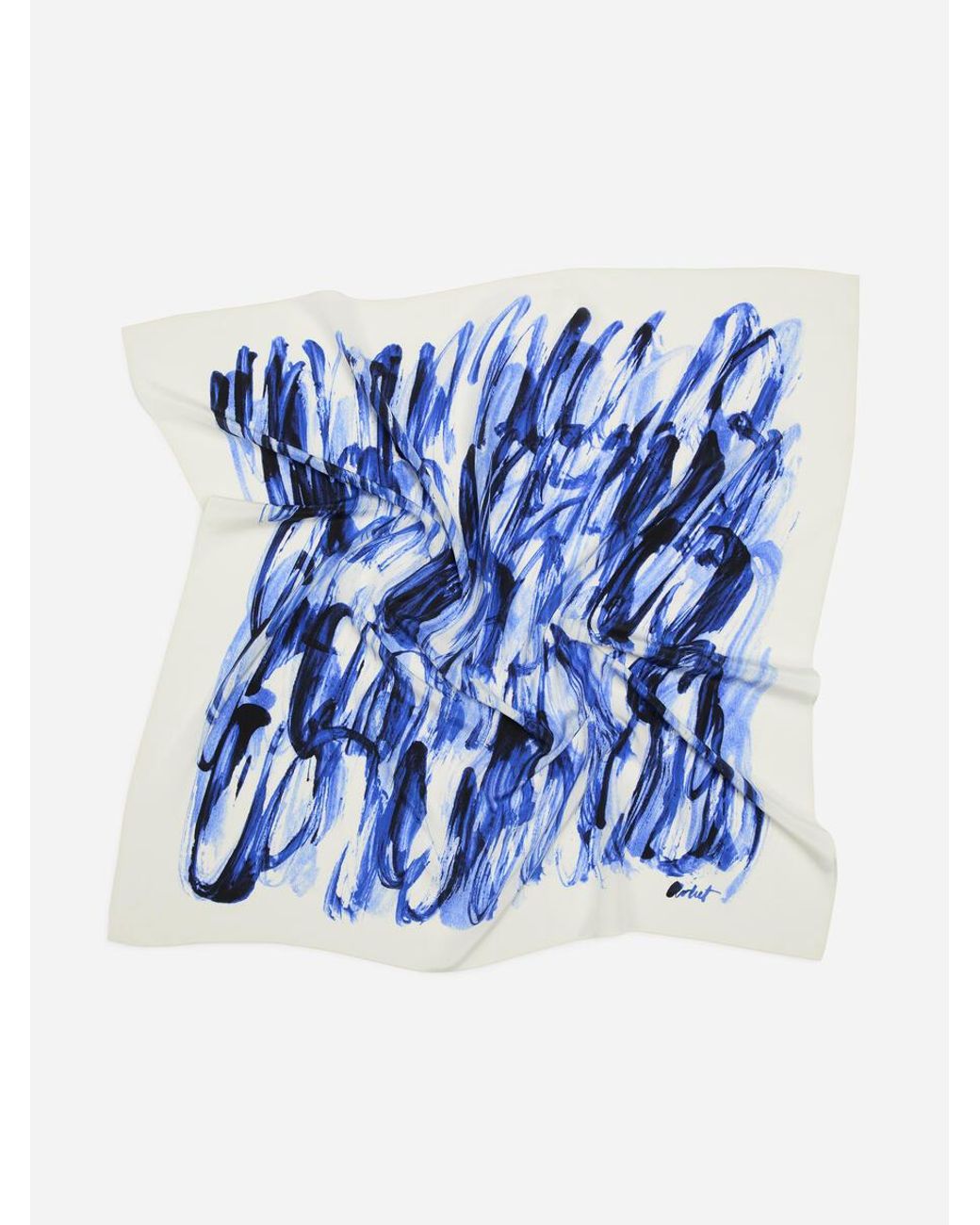 ARKET Blue Printed Silk Scarf