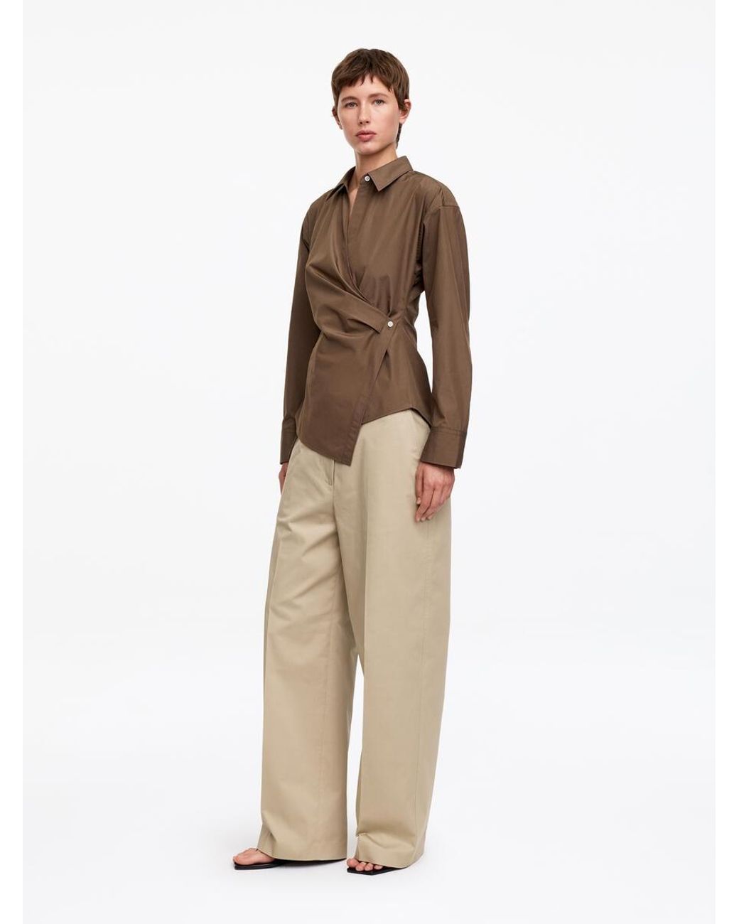ARKET Brown Wrap Shirt