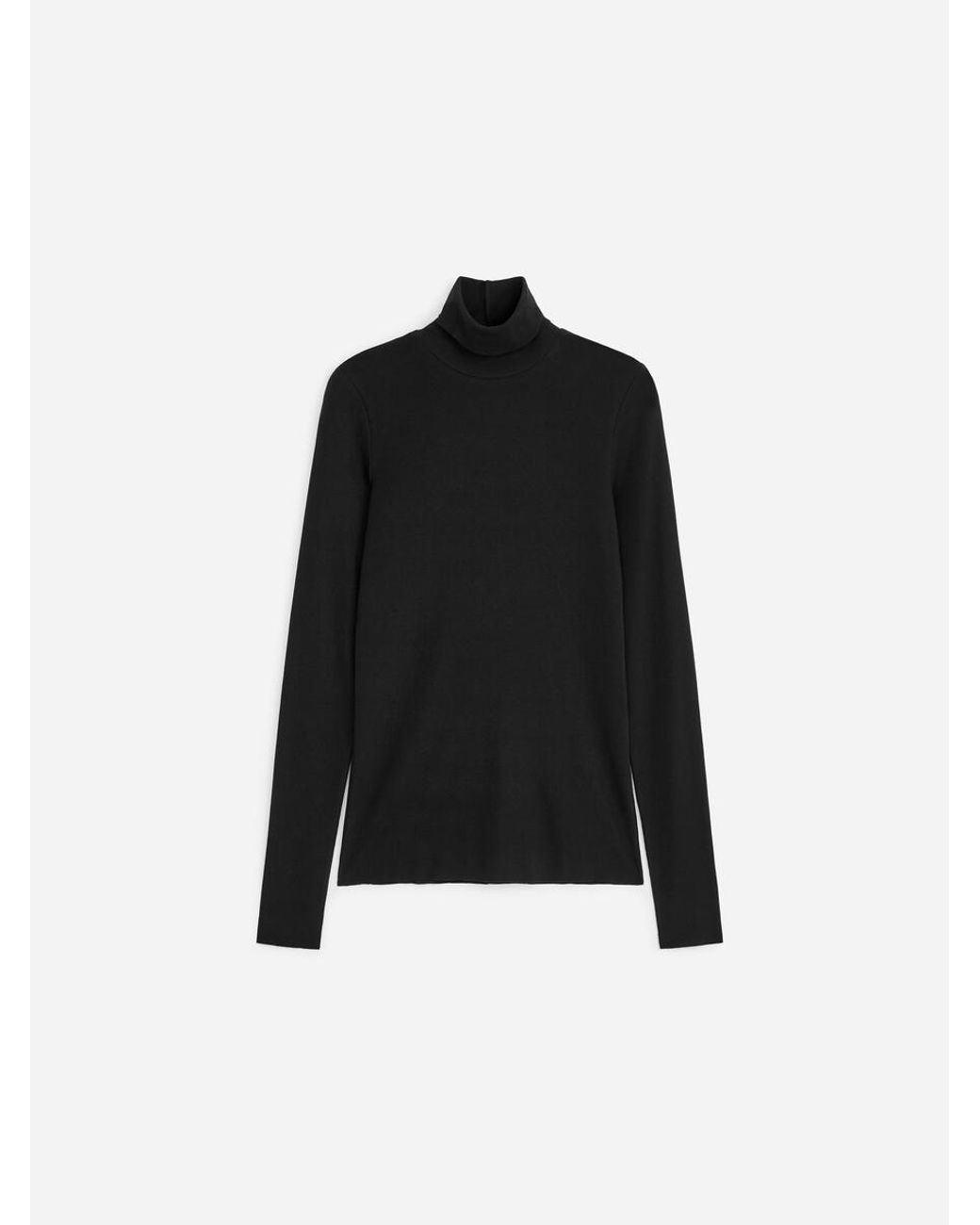ARKET Black Roll-Neck Cotton Top