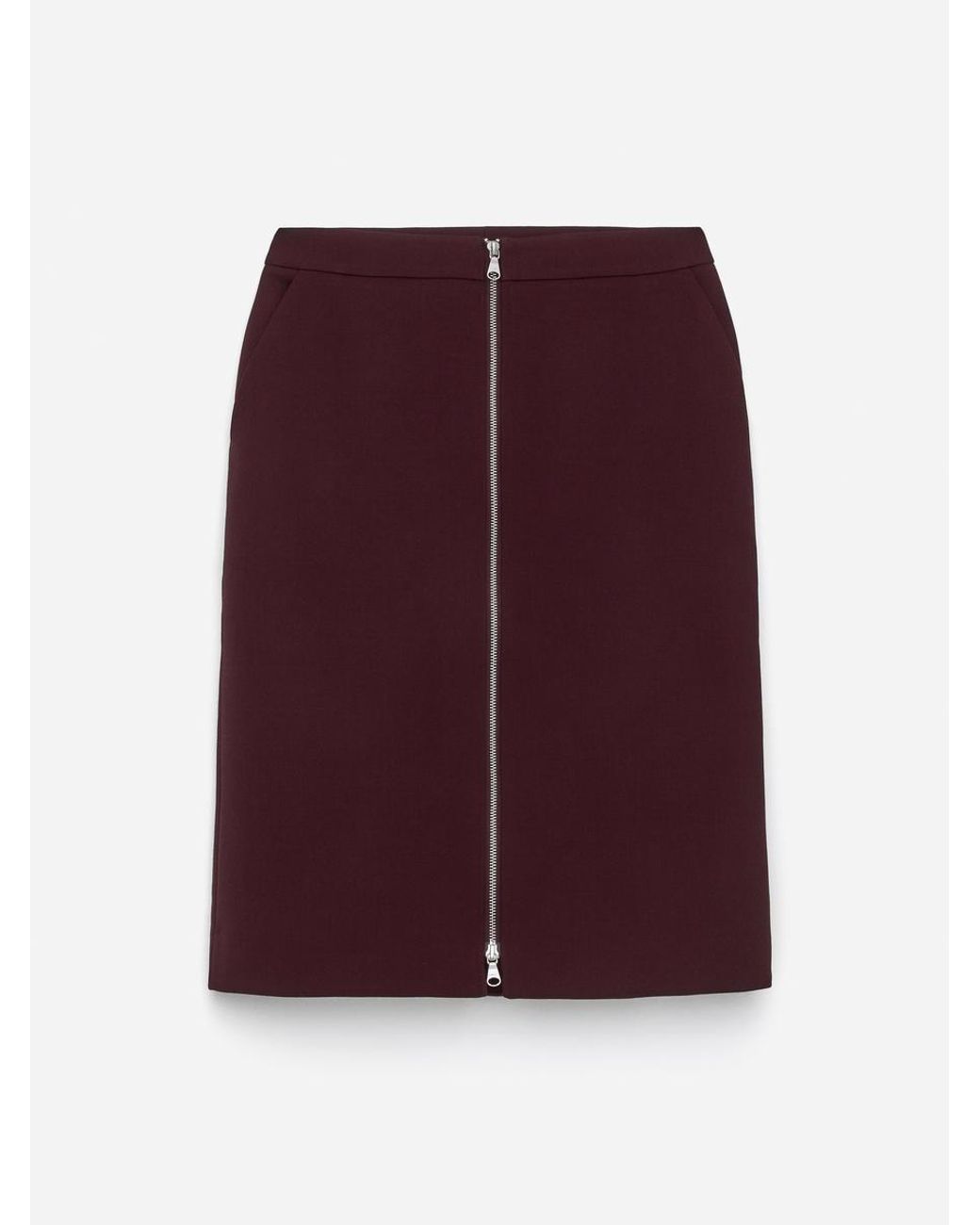 ARKET Red Wool-Blend Zip Skirt