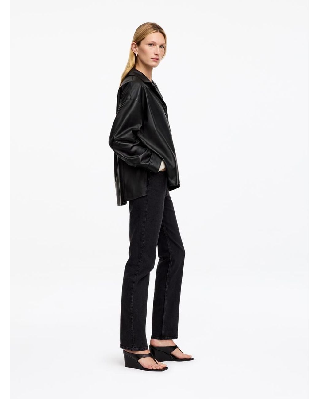 ARKET Black Leather Shirt