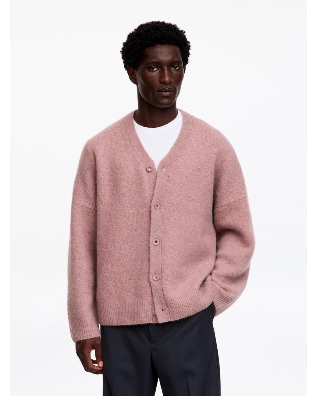 ARKET Pink Wool Blend Cardigan for men