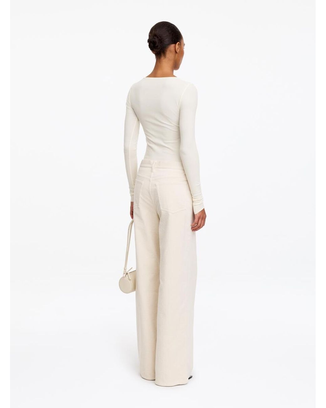 ARKET White Sheer Rib Long-Sleeve Top