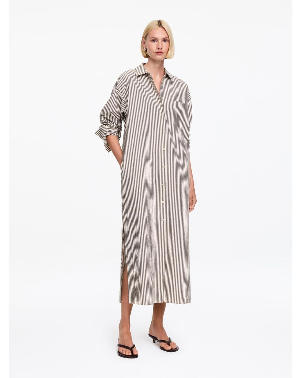 ARKET White Cotton Shirt Dress