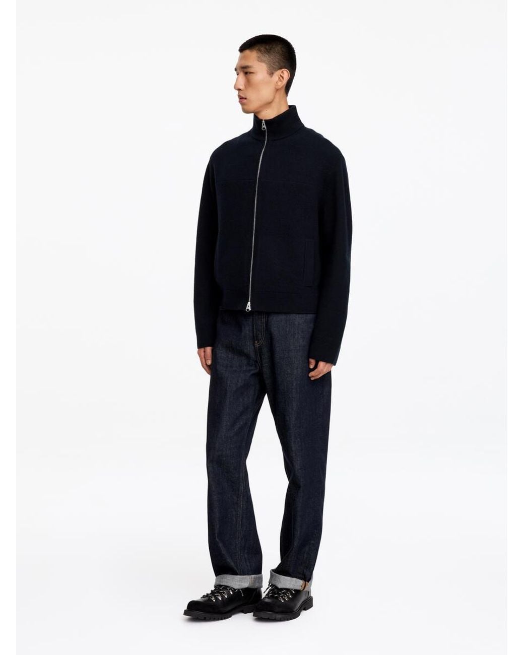 ARKET Blue Wool Zip Cardigan for men