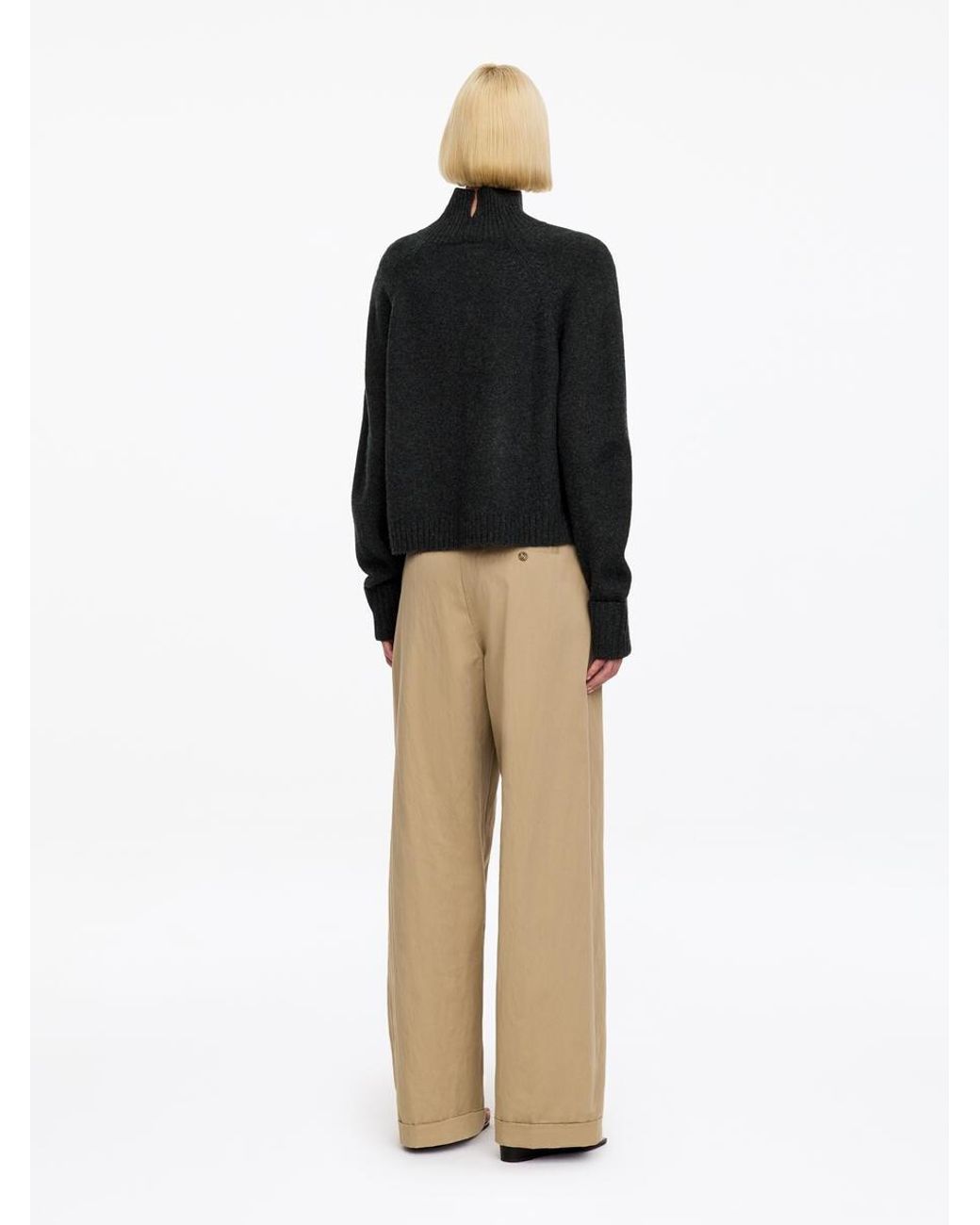 ARKET Black Roll-Neck Wool Jumper