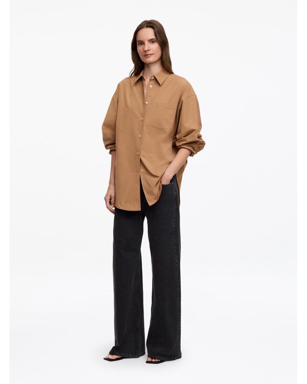 ARKET Natural Elm Low Flared Jeans