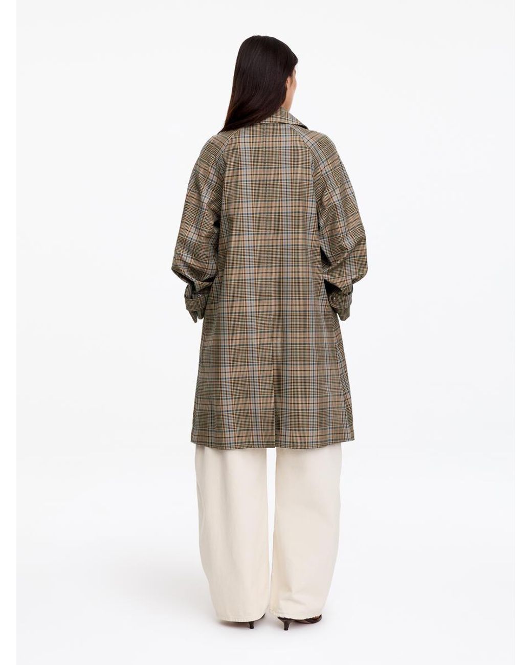 ARKET Natural Checked Car Coat