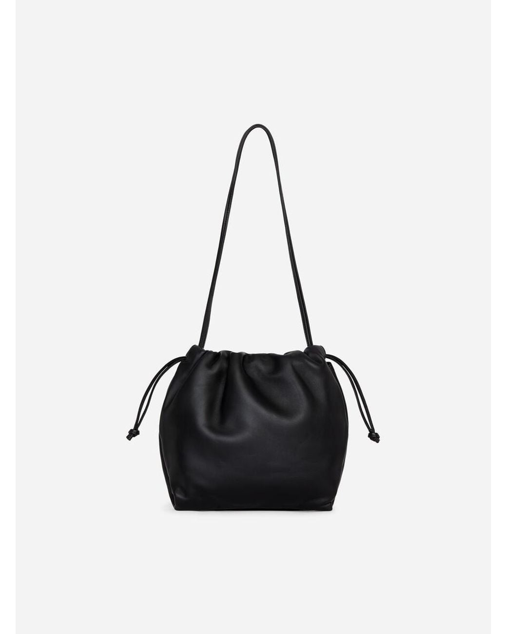 ARKET Black Small Gathered Leather Bag