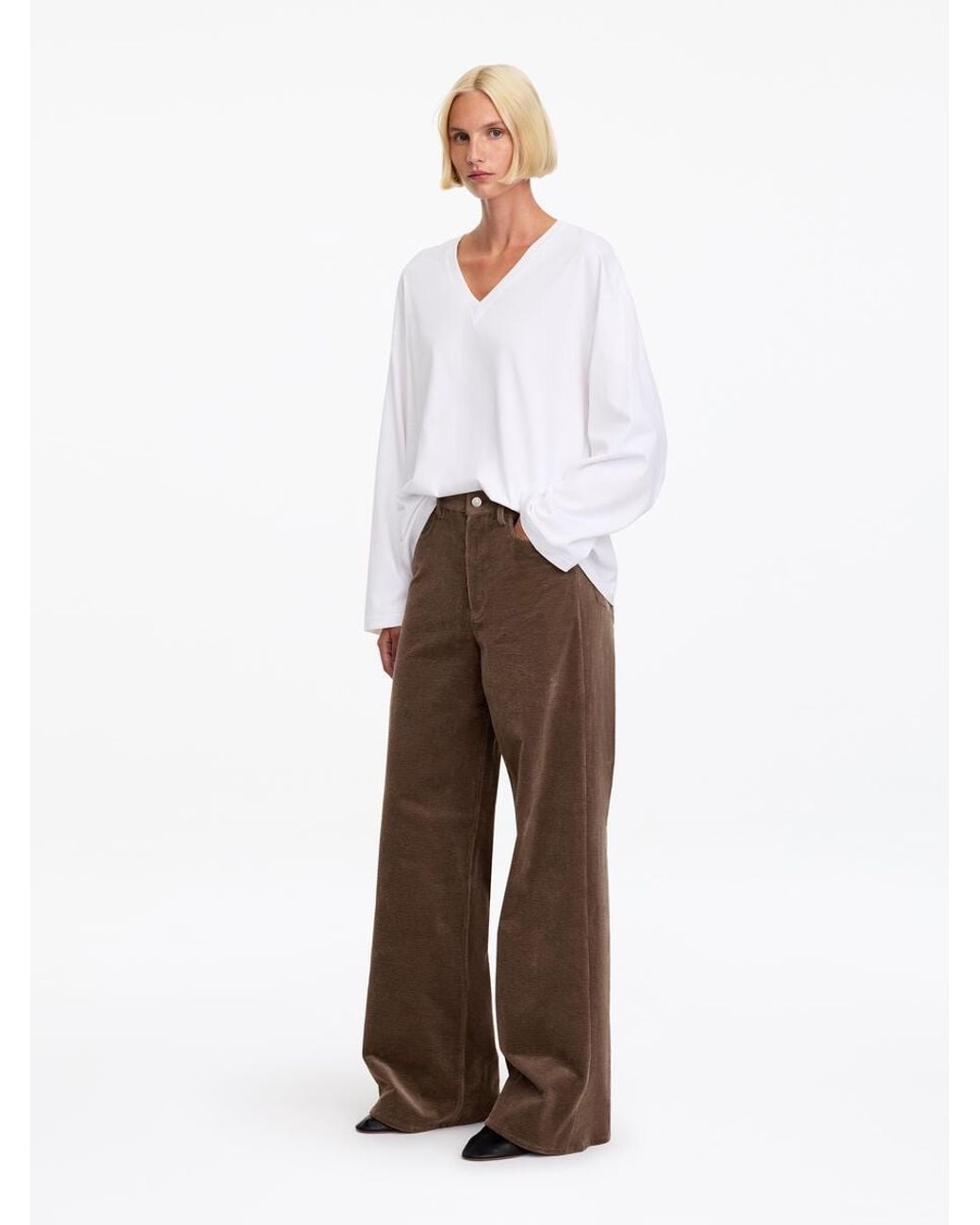 ARKET White Corduroy Trousers