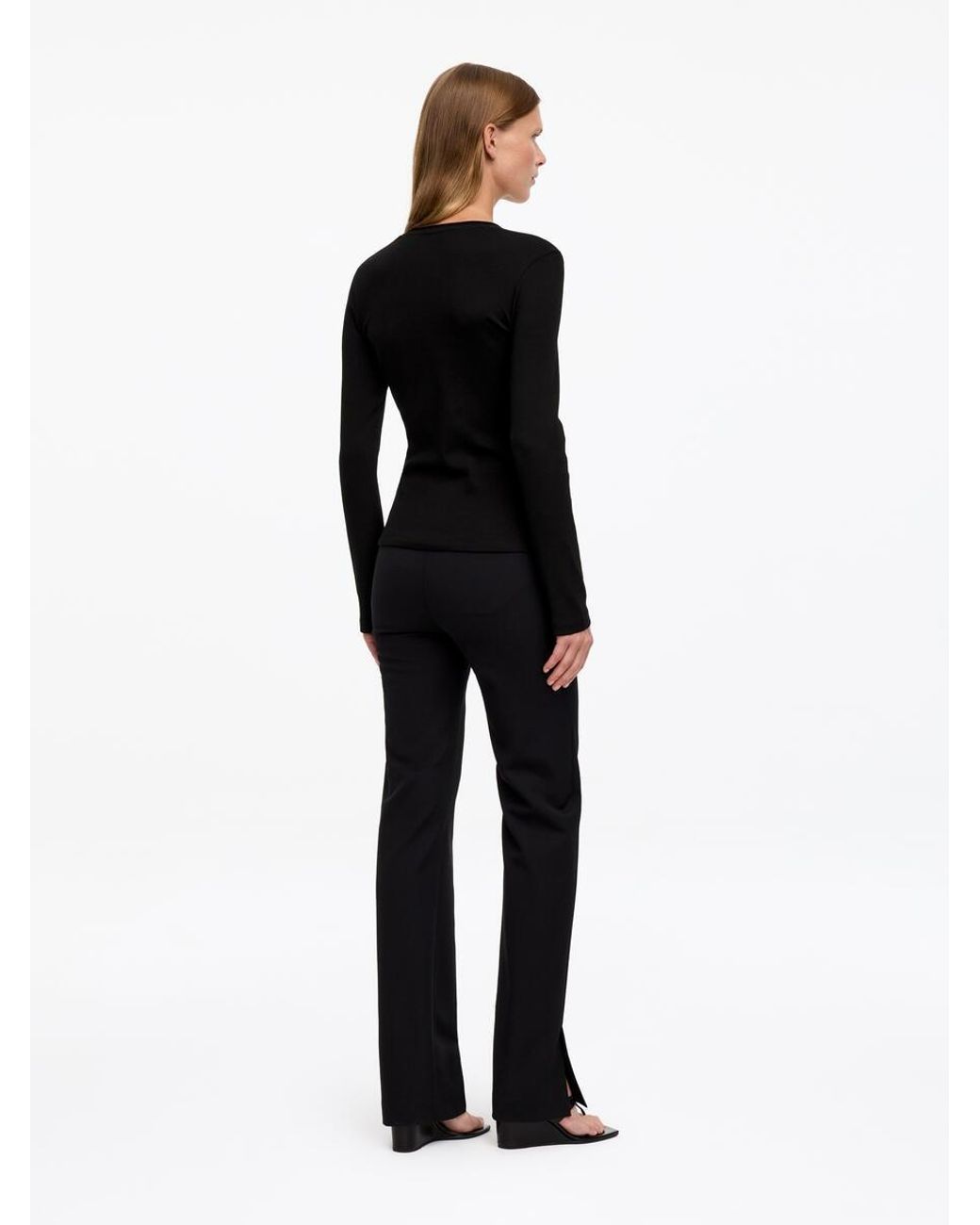 ARKET Black Rib Cotton Top