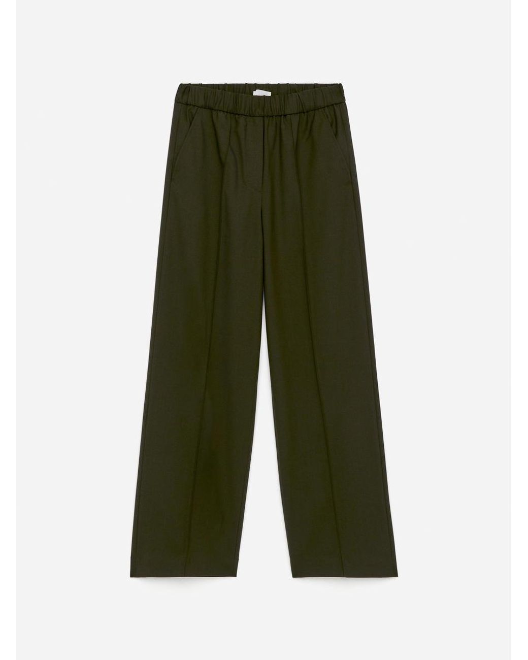 ARKET Green Elastic Waist Tailored Trousers