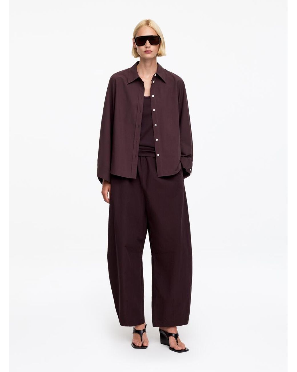 ARKET Purple Volume-Sleeve Shirt