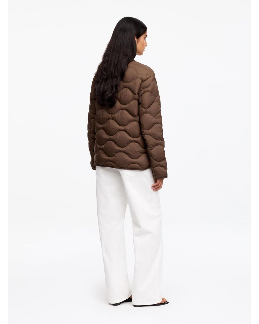 ARKET Brown Re:Down Quilted Liner Jacket