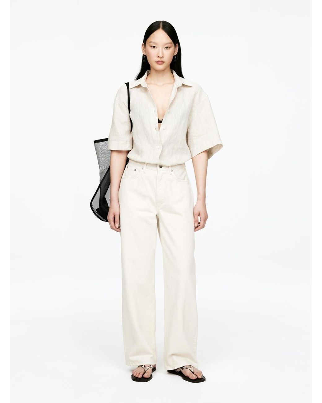 ARKET Natural Zehentrenner Aus Leder